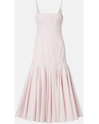 Jacquemus - Agave Pleated Cotton Poplin Midi Dress - Lyst
