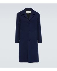 Ami Paris - Single-Breasted Wool Blend Coat - Lyst