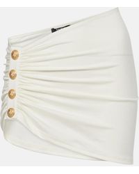 Balmain - Off- Draped Button Sarong Cover-Up - Lyst