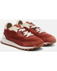 Brunello Cucinelli - Sneakers Monili Aus Veloursleder - Lyst