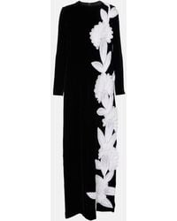 Costarellos - Floral Applique Crepe Gown - Lyst