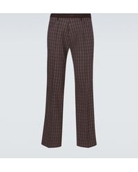 Wales Bonner - Country Checked Linen-Blend Straight Pants - Lyst