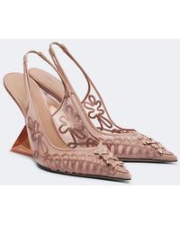The Attico - Cheope Embroidered Slingback Pumps - Lyst