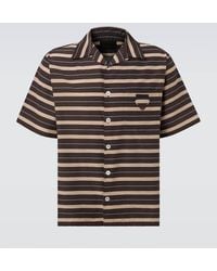 Prada - Camisa Bowling De Algodon A Rayas - Lyst