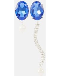 Magda Butrym - Asymmetric Crystal And Pearl Drop Earrings - Lyst
