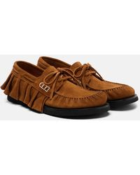 JW Anderson - Ruffled Suede Boat Shoes - Lyst