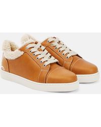 Christian Louboutin - Vierissima Shearling-Trimmed Sneakers - Lyst