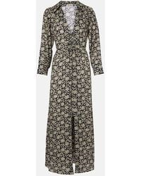RIXO London - Robe Midi Franchi En Coton A Fleurs - Lyst