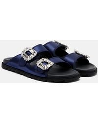 Roger Vivier - Slidy Viv' Satin Sandals - Lyst