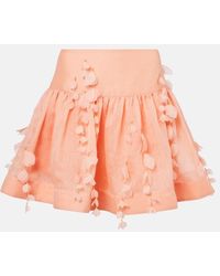 Zimmermann - Dawning Linen And Silk Miniskirt - Lyst