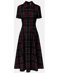 Emilia Wickstead - Jody Checked Midi Dress - Lyst