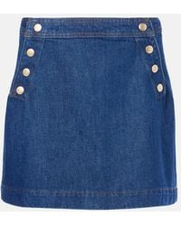 FRAME - Minigonna Sailor Snap Di Jeans - Lyst