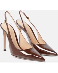 Gianvito Rossi - Ribbon Patent Leather Slingback Pumps - Lyst