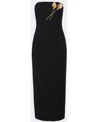 Carolina Herrera - Embellished Wool-Blend Bustier Dress - Lyst