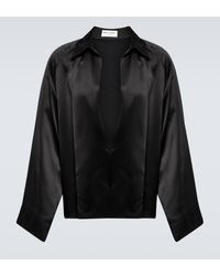 Saint Laurent - Silk Crepe Satin Shirt - Lyst