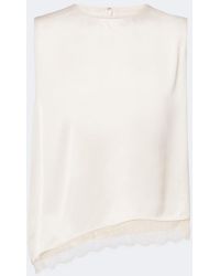 Vince - Lace-Trimmed Satin Top - Lyst