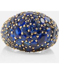Octavia Elizabeth - Azzurra Dome 18kt Gold Ring With Sapphires - Lyst