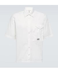 C.P. Company - Camicia in popeline di cotone con logo - Lyst
