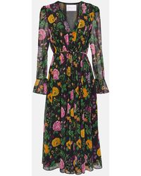 Carolina Herrera - Floral-print Belted Dress - Lyst