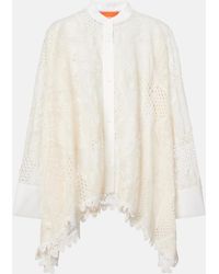 La DoubleJ - Foulard Cotton-Blend Lace Shirt - Lyst