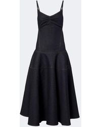 Jacquemus - Pina De-Nimes Gathered Denim Midi Dress - Lyst