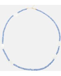 Roxanne First - The True Blue Sky 9kt Gold Necklace With Blue Sapphires And Moonstone - Lyst