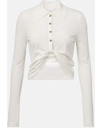 Courreges - Camisa Cropped De Algodon - Lyst