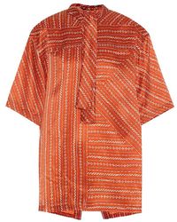 Chloé Blusa in seta a stampa - Arancione