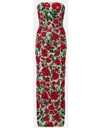 La Fuori - Crimson Rose Sequined Bustier Gown - Lyst