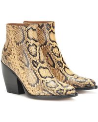 Chloé - Rylee Snake-effect Leather Boots - Lyst