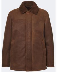 Canali - Shearling-Trimmed Leather Jacket - Lyst
