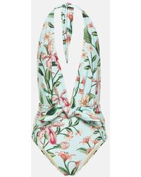 Agua Bendita - Costume Intero Con Stampa E Scollo All'Americana - Lyst