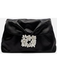 Roger Vivier - Clutch Efflorescence Mini Aus Satin - Lyst
