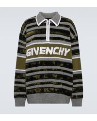 Givenchy - Striped Wool-blend Half-zip Sweater - Lyst