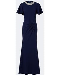 Roland Mouret - Crystal-Embellished Gathered Gown - Lyst