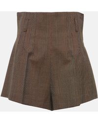 Prada - Pinstripe High-rise Wool Shorts - Lyst