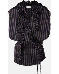Dries Van Noten - Ruffled Striped Top - Lyst