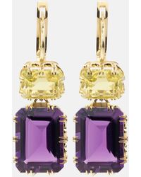 Ileana Makri - Crown 18kt Gold Earrings With Topaz And Amethyst - Lyst