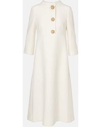 Valentino - Midikleid Aus Crepe Couture Mit Kristallen - Lyst