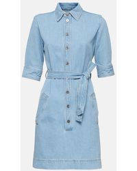 FRAME - Hemdblusenkleid Aus Denim - Lyst
