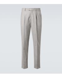 Brunello Cucinelli - Pinstripe Wool And Cashmere Tapered Pants - Lyst
