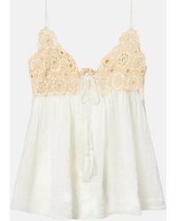 Ulla Johnson - Alessia Crochet-Trimmed Cotton Gauze Top - Lyst