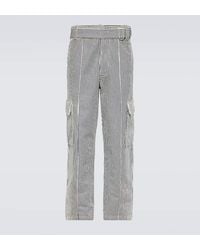 KENZO - Jeans cargo in cotone a righe - Lyst