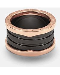 BVLGARI - B.Zero1 18Kt Rose And Ceramic Ring - Lyst