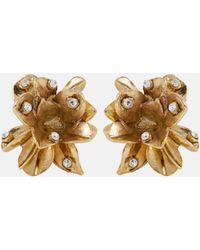 Oscar de la Renta - Flower Embellished Stud Earrings - Lyst