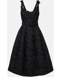 Oscar de la Renta - Orchid Embroidered Guipure Lace Midi Dress - Lyst