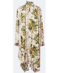 Acne Studios - Tie-Neck Floral Silk Georgette Midi Dress - Lyst