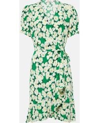 Diane von Furstenberg - Robe portefeuille Emilia en crepe a fleurs - Lyst