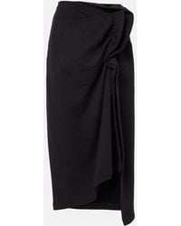 Dries Van Noten - Draped Asymmetric Jersey Midi Skirt - Lyst