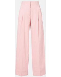 Jil Sander - Pleated Cotton Twill Wide-Leg Pants - Lyst